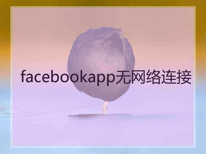 facebookapp无网络连接