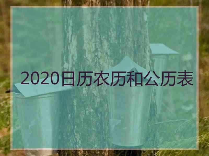 2020日历农历和公历表