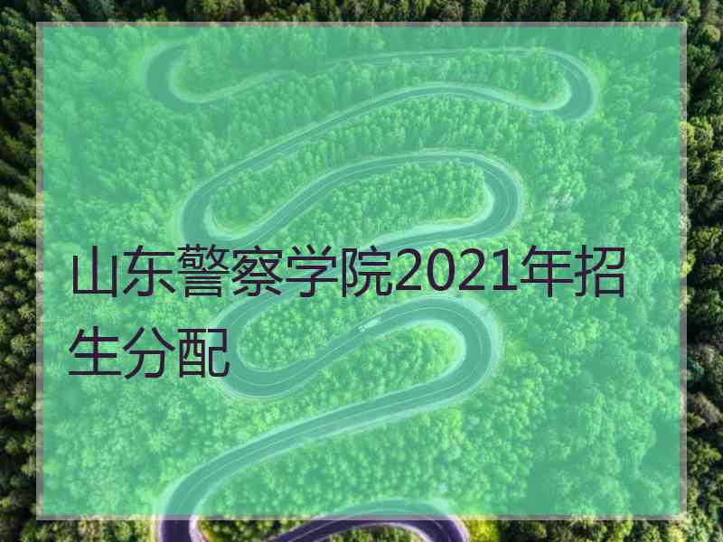 山东警察学院2021年招生分配