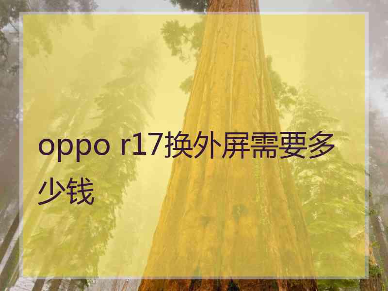 oppo r17换外屏需要多少钱