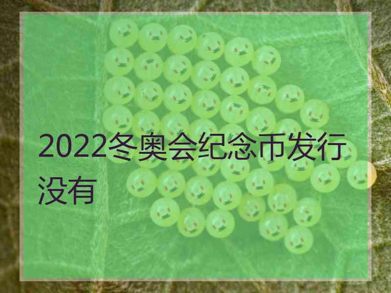 2022冬奥会纪念币发行没有