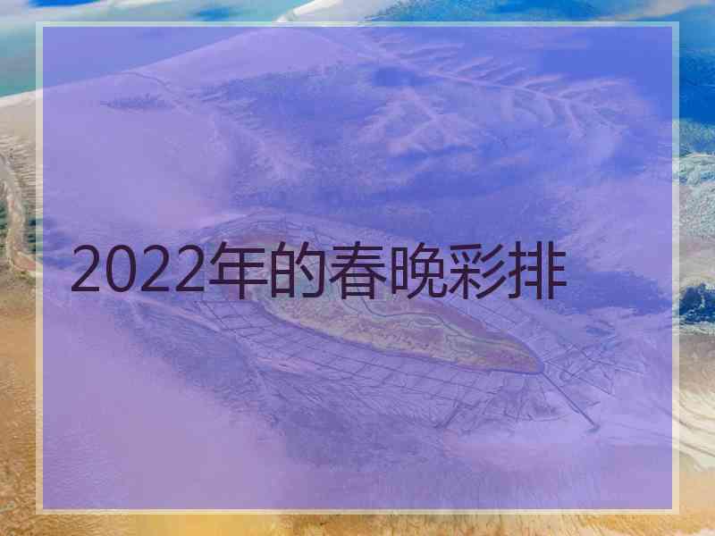 2022年的春晚彩排