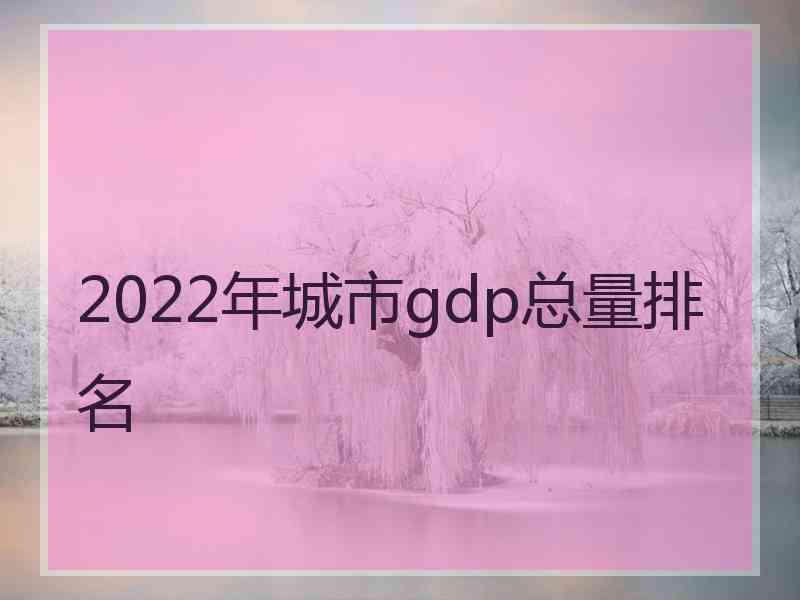 2022年城市gdp总量排名