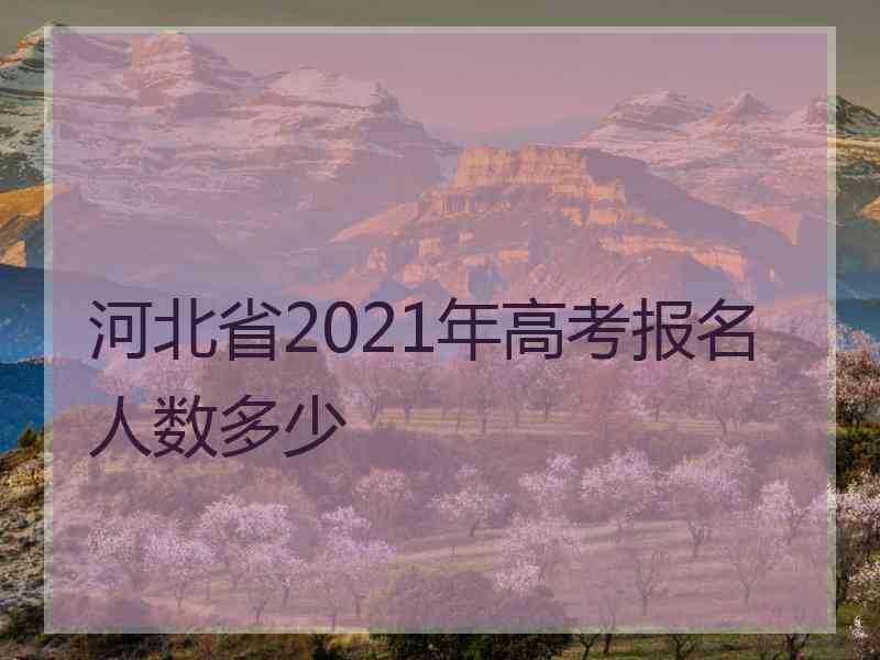 河北省2021年高考报名人数多少