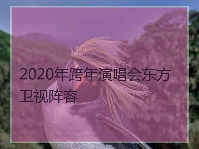 2020年跨年演唱会东方卫视阵容