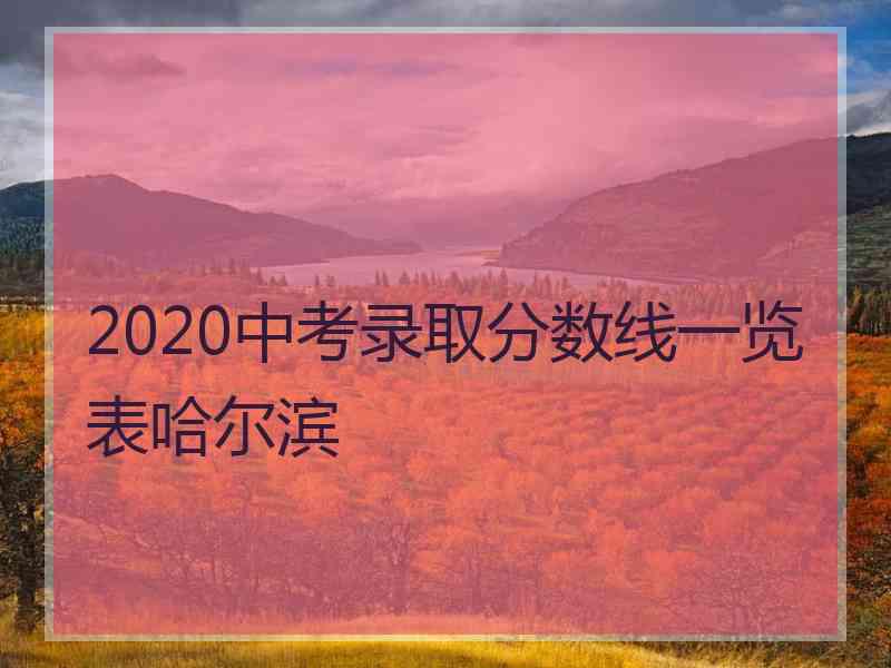 2020中考录取分数线一览表哈尔滨