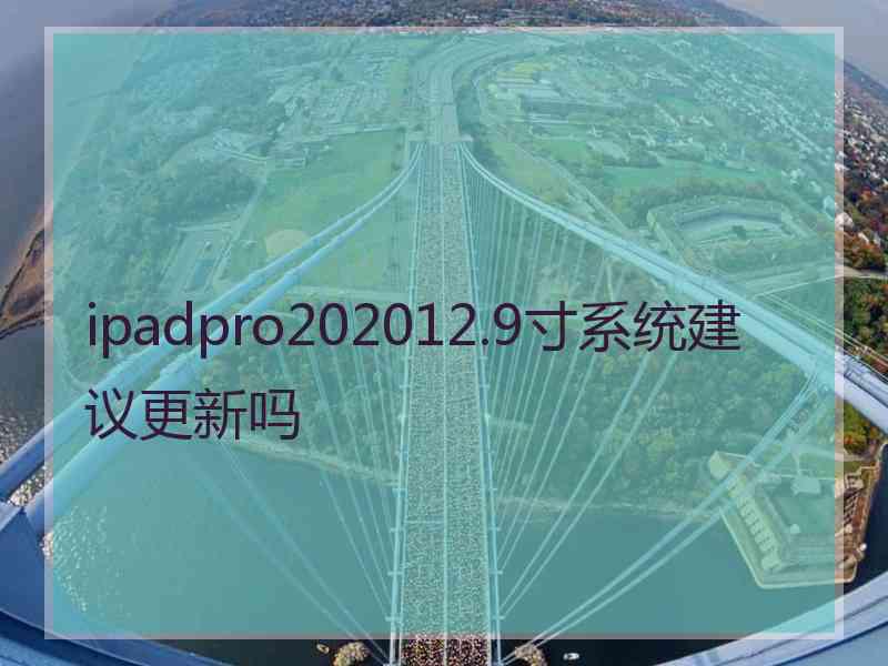 ipadpro202012.9寸系统建议更新吗