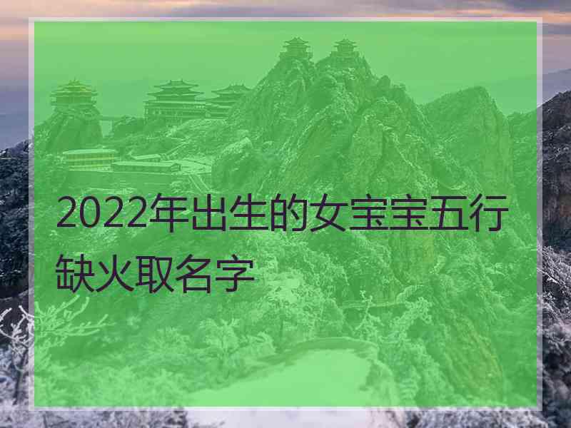 2022年出生的女宝宝五行缺火取名字