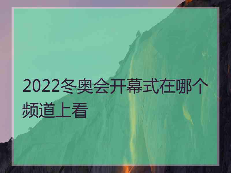 2022冬奥会开幕式在哪个频道上看