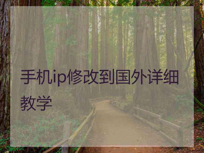 手机ip修改到国外详细教学