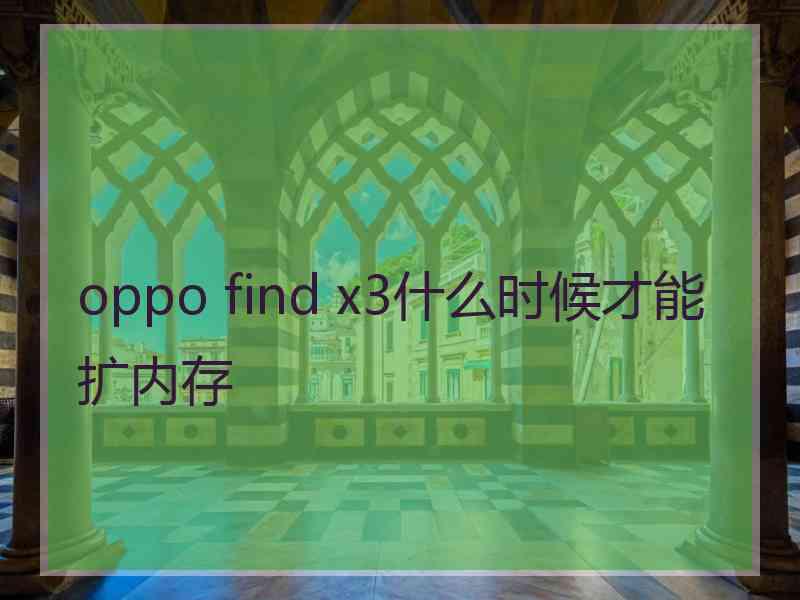 oppo find x3什么时候才能扩内存