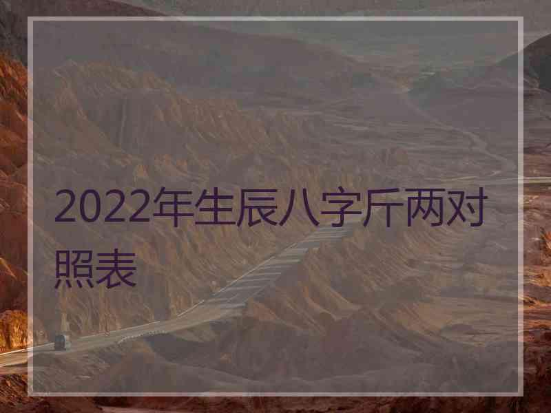 2022年生辰八字斤两对照表