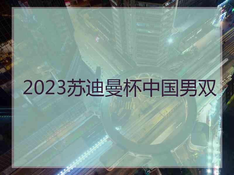 2023苏迪曼杯中国男双