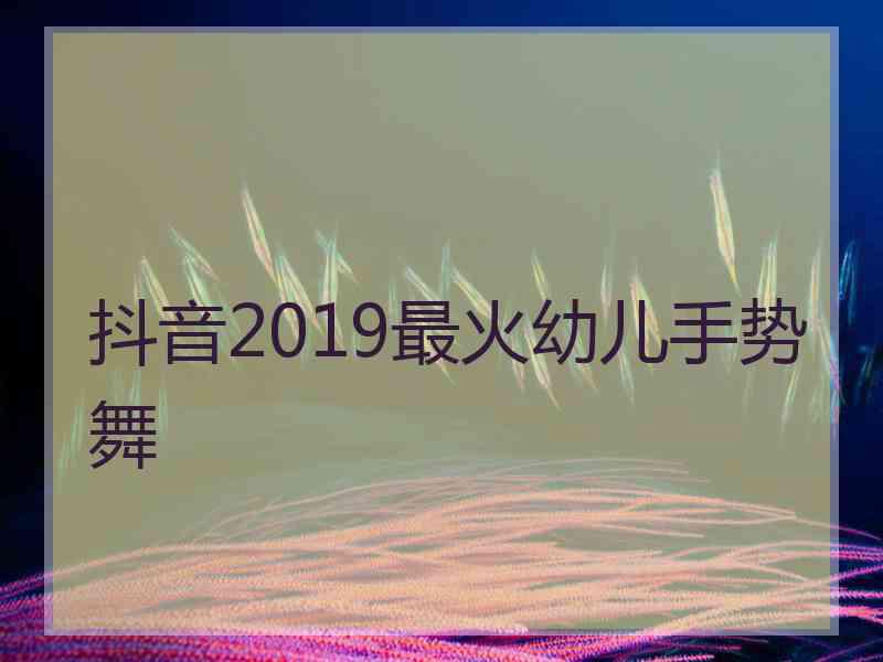 抖音2019最火幼儿手势舞