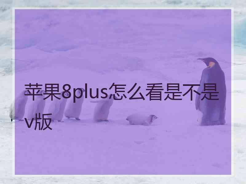 苹果8plus怎么看是不是v版