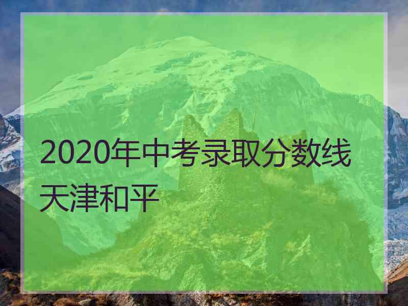 2020年中考录取分数线天津和平