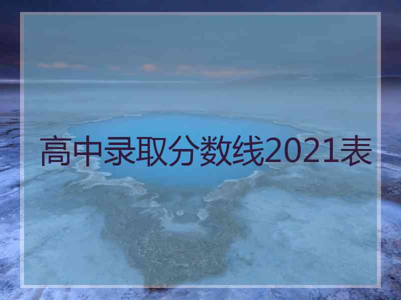 高中录取分数线2021表