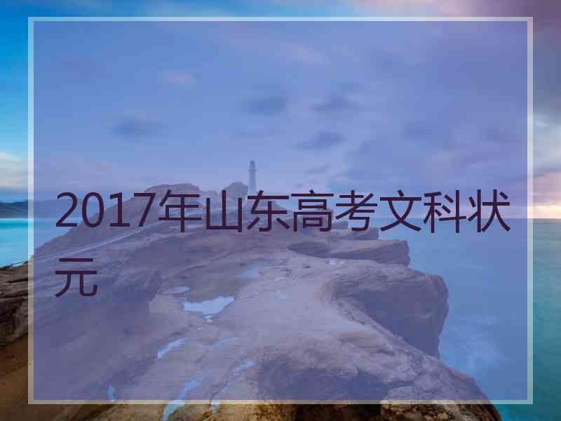 2017年山东高考文科状元