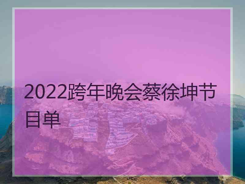 2022跨年晚会蔡徐坤节目单