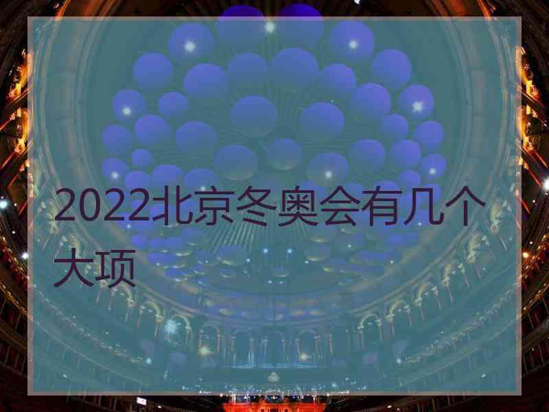 2022北京冬奥会有几个大项