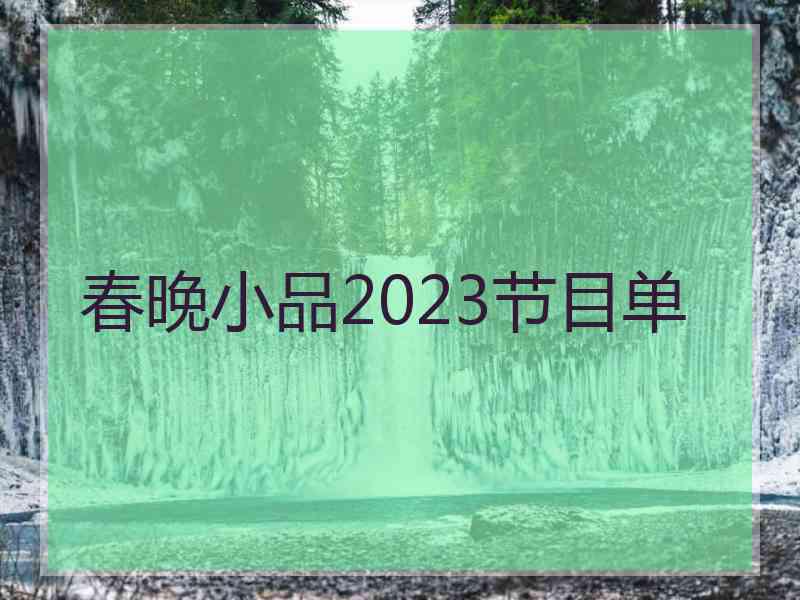 春晚小品2023节目单