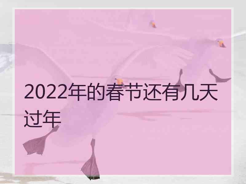 2022年的春节还有几天过年