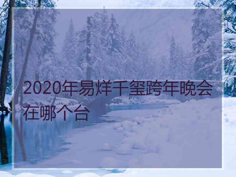 2020年易烊千玺跨年晚会在哪个台