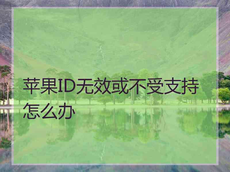 苹果ID无效或不受支持怎么办