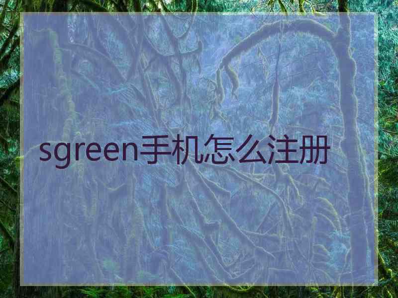 sgreen手机怎么注册