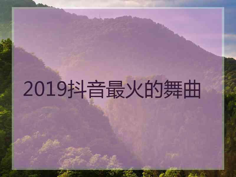 2019抖音最火的舞曲