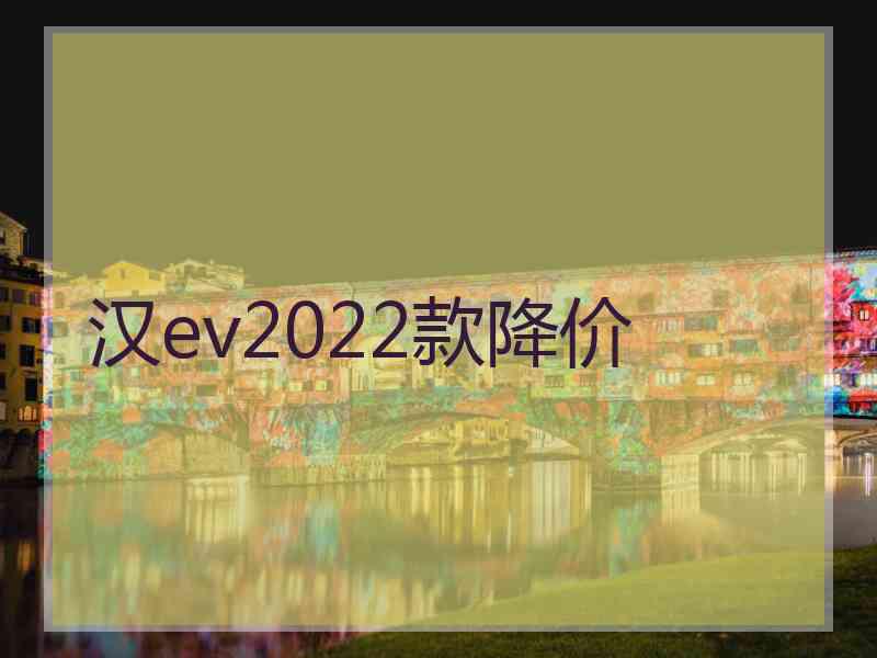 汉ev2022款降价