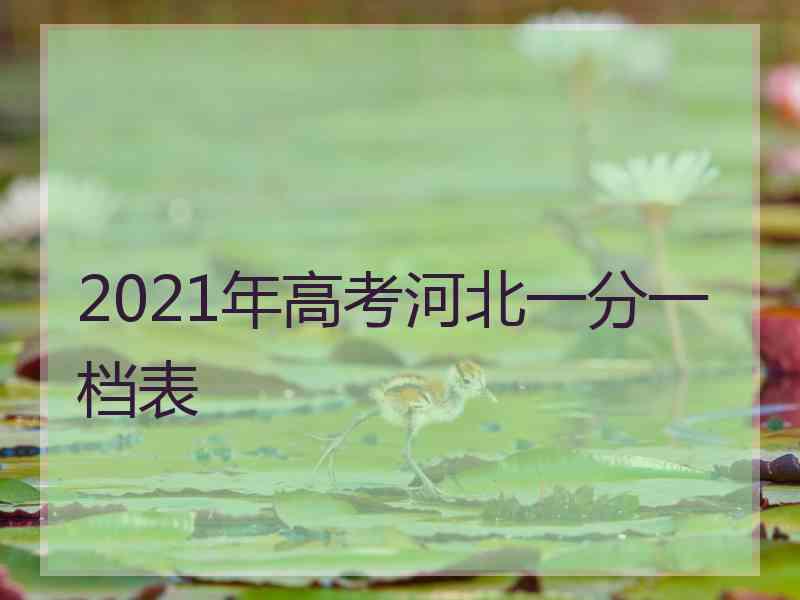 2021年高考河北一分一档表