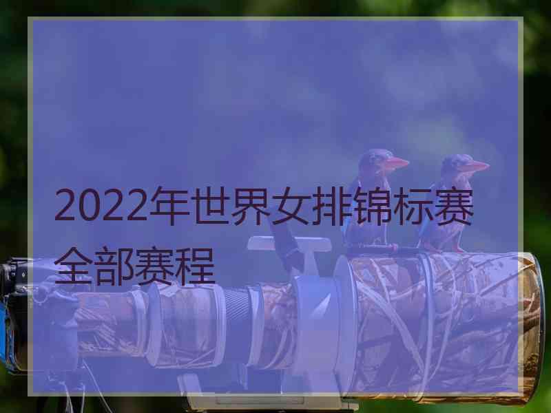 2022年世界女排锦标赛全部赛程