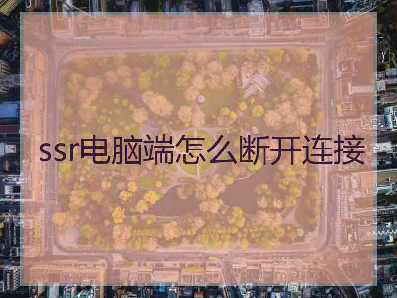 ssr电脑端怎么断开连接