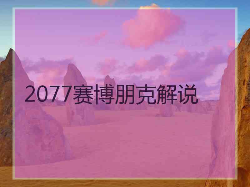 2077赛博朋克解说