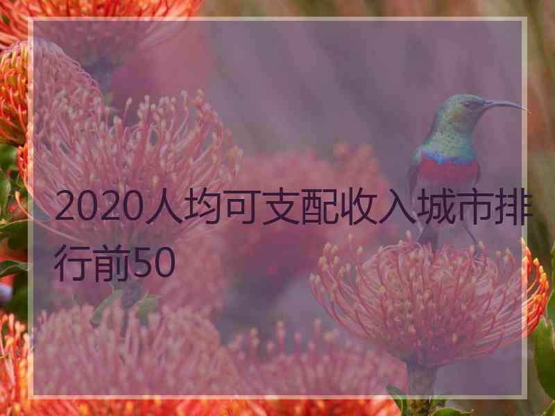 2020人均可支配收入城市排行前50