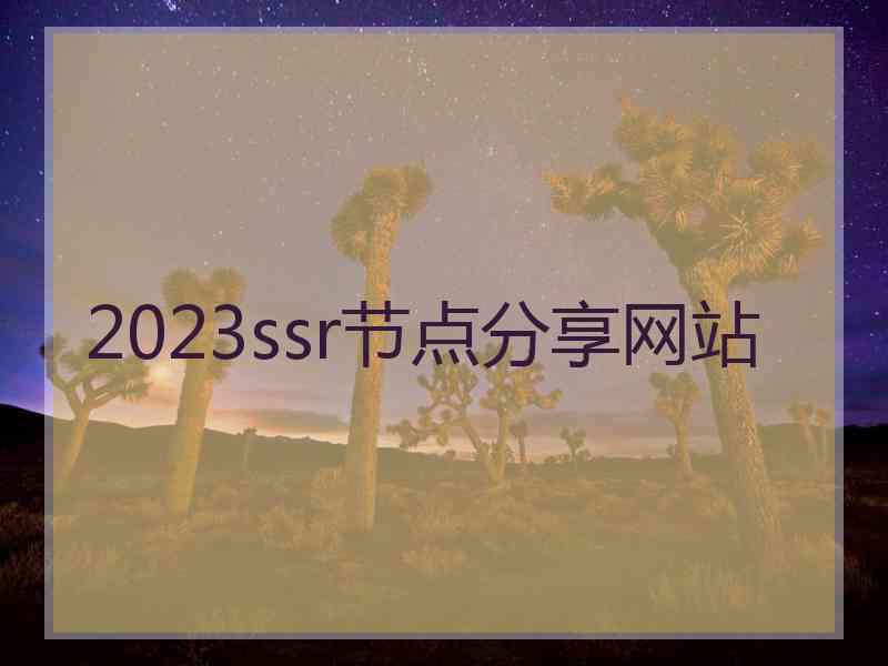 2023ssr节点分享网站