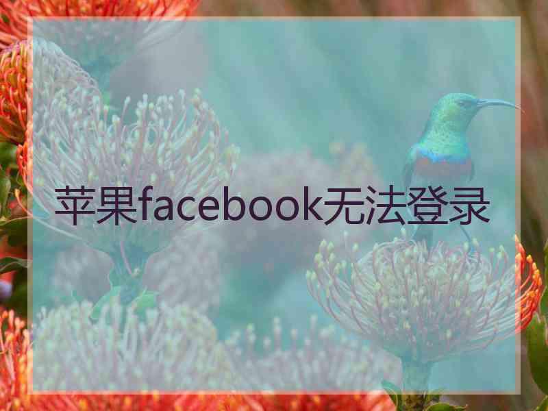 苹果facebook无法登录