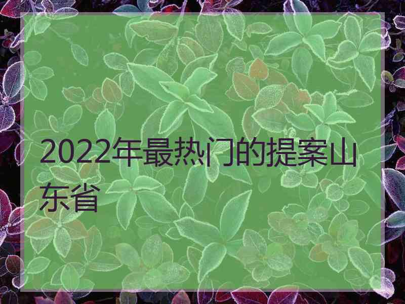 2022年最热门的提案山东省