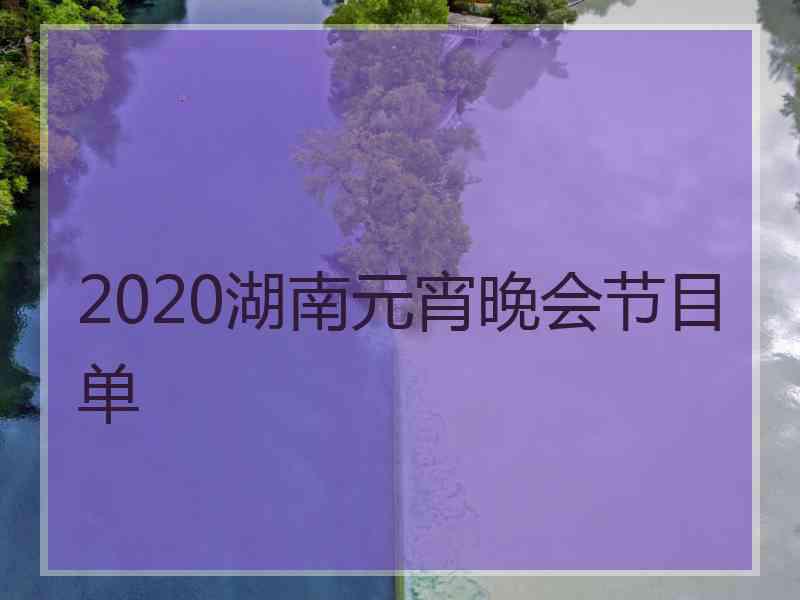 2020湖南元宵晚会节目单