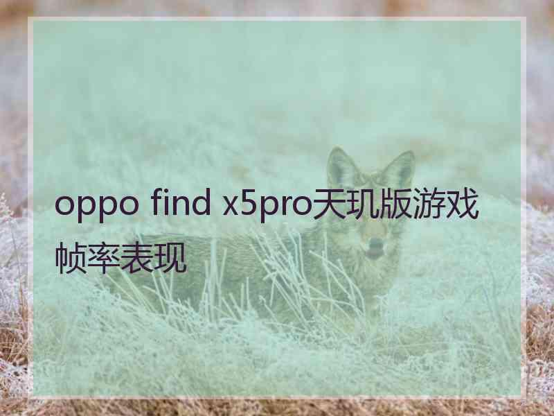 oppo find x5pro天玑版游戏帧率表现