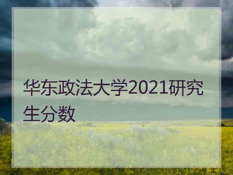 华东政法大学2021研究生分数