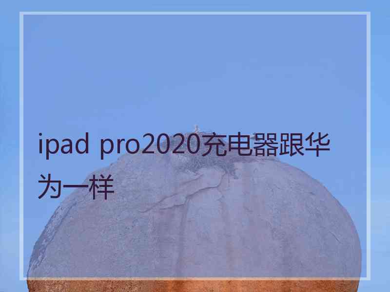 ipad pro2020充电器跟华为一样