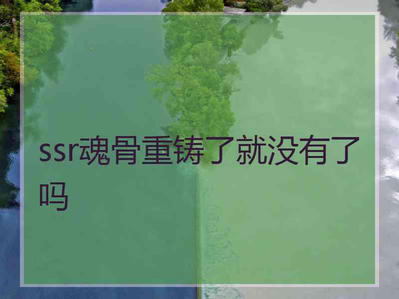 ssr魂骨重铸了就没有了吗