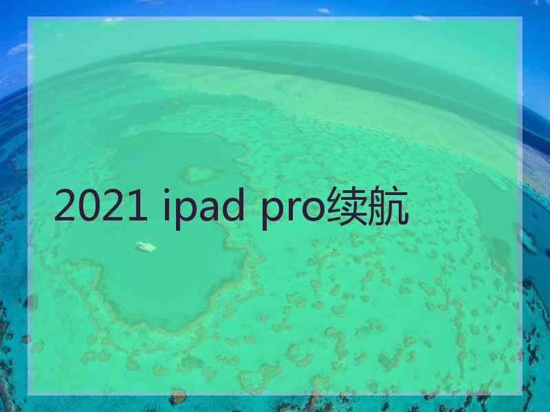 2021 ipad pro续航