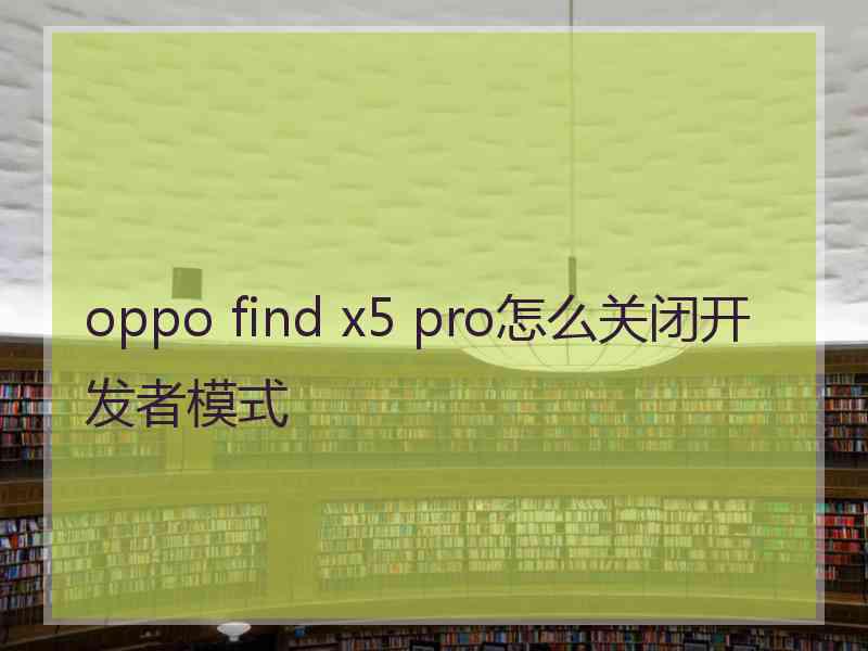 oppo find x5 pro怎么关闭开发者模式