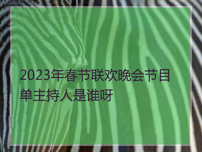 2023年春节联欢晚会节目单主持人是谁呀