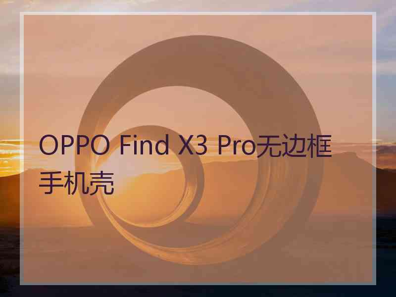 OPPO Find X3 Pro无边框手机壳