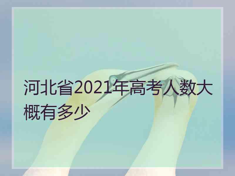 河北省2021年高考人数大概有多少