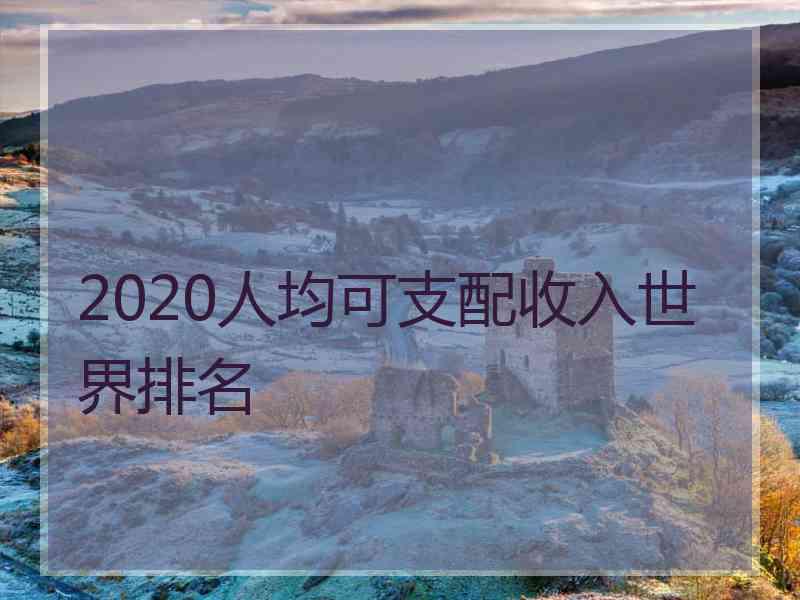 2020人均可支配收入世界排名